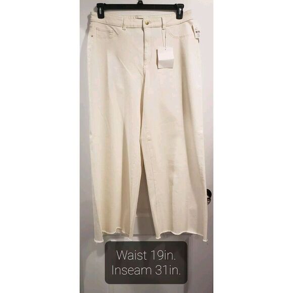 DL1961 Hepburn Wide Leg High‎ Rise Vintage Jeans-Eggshell Size 20W NWT MSRP $199 - Picture 1 of 16